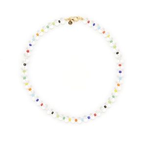 Clear necklace with different colors